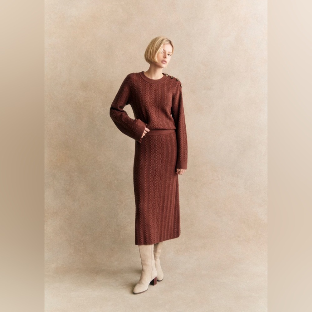 NWT Sezane Marilou  Skirt  Size S Caramel sold out - Picture 3 of 9